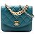 Borsa Chanel Mini in pelle di vitello trapuntata e caviar blu con manico a catena