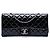 Borsa a tracolla Chanel CC Quilted Patent East West Wallet On Chain nera Nero