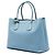 Borsa Double Satchel Saffiano Large blu Prada - vista 2