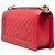 Borsa a tracolla Boy Flap Chanel Old Medium in agnello trapuntato perforato rosso - vista 2