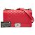 Borsa a tracolla Boy Flap Chanel Old Medium in agnello trapuntato perforato rosso - vista 8