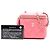 Mini Vanity Case Chanel in agnello trapuntato rosa con manico e tracolla a catena - vista 9