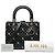 Borsa Lady Dior Medium in pelle di vitello nera con fiori ricamati Nero - vista 8