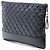 Clutch Chanel Gabrielle O Case in pelle di vitello invecchiata nera Large Nero - vista 2
