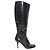 Botas altas de tacón en charol con relieve de cocodrilo negro Giuseppe Zanotti Talla 9.5
