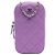 Borsa crossbody per telefono con zip in agnello trapuntato CC Chanel viola Porpora