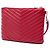 Pochette/Clutch Saint Laurent Chevron Leather Monogram Zip A5 Wristlet Rosso - vista 2