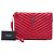 Pochette/Clutch Saint Laurent Chevron Leather Monogram Zip A5 Wristlet Rosso - vista 6