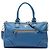 Borsa Satchel Prada Vitello Daino blu con zip