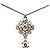 Collana con pendente Chanel CC in ottone e strass argento