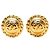 Orecchini a cerchio Chanel CC placcati oro D'oro