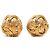 Chanel Gold Plated Triple CC Perlen Clip-Ohrringe Golden