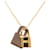 Collier pendentif O Kelly en cuir Swift plaqué or Gold Hermès Doré  - vue 2