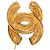 Spilla Chanel CC trapuntata placcata oro D'oro - vista 3