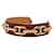 Bracelet manchette Chaine d'Ancre en cuir rouge et plaqué or Hermès  - vue 2