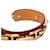 Bracelet manchette Chaine d'Ancre en cuir rouge et plaqué or Hermès  - vue 5