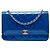 Borsa a tracolla Chanel Boy Wallet on Chain in vernice trapuntata blu