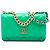 Wallet On Chain Grüner Chanel gesteppter Lammleder 19 Satchel mit Kette