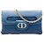 DiorDouble Chain Tasche aus blauem Kalbsleder, Größe Medium