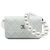 Weiße Chanel CC gesteppte Lammfell Maxi Pearl Chain Strap Crossbody-Tasche