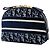 Pochette cosmetici in velluto ricamato Dior Oblique blu - vista 2