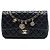 Borsa a tracolla Chanel Medium Classic Lambskin Valentines Heart Charms Single Flap nera Nero