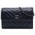 Wallet On Chain Borsa a tracolla Chanel CC Chevron in agnello borchiato blu