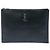 Clutch per iPad in pelle blu con monogramma Saint Laurent