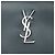 Clutch per iPad in pelle blu con monogramma Saint Laurent - vista 5