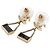 Orecchini pendenti Chanel CC Classic Flap Bag placcati oro con smalto e perle finte D'oro - vista 2