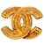 Spilla Chanel CC trapuntata placcata oro D'oro - vista 2