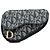 Pochette Saddle Diorissimo in tela blu Dior