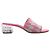 Marni Glitter Houndstooth Lucite Absatz Sandalen Rosa & Weiß Größe 37 Pink