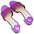 Sandali con tacco in rafia e pelle metallizzata viola Jimmy Choo Taglia 39.5 - vista 3