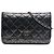 Chanel CC gesteppte Metallic-Stoff Wallet On Chain Umhängetasche Grau