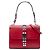 Borsa Prada City Elektra in vitello e Saffiano borchiata rossa Rosso