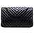 Borsa a Spalla Chanel Medium Classic Chevron Lambskin So Black Double Flap Nero