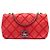 Borsa a tracolla Chanel Small Nubuck Diamond Stitch Chain Flap Rossa Rosso