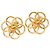 Orecchini a cerchio con clip Chanel CC fiore placcati oro D'oro