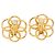 Orecchini a cerchio con clip Chanel CC fiore placcati oro D'oro - vista 2
