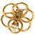 Orecchini a cerchio con clip Chanel CC fiore placcati oro D'oro - vista 3