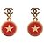 Chanel CC Gold Plated Enamel Star Hängeohrringe mit Stecker Golden