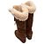 Botas altas de shearling con cuña marrón Miu Miu Talla 37.5 Castaño - vista 3