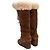 Botas altas de shearling con cuña marrón Miu Miu Talla 37.5 Castaño - vista 4