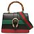 Borsa Dionysus in pelle Web e bambù nera di medie dimensioni Gucci Nero
