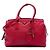 Borsa Tote Convertibile con Zip in Vitello Daino Rosso Prada