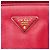 Borsa Tote Convertibile con Zip in Vitello Daino Rosso Prada - vista 5