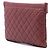 Chanel Boy O Case Clutch aus gestepptem Caviar Rot Größe Medium - Ansicht 2