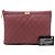 Chanel Boy O Case Clutch aus gestepptem Caviar Rot Größe Medium - Ansicht 8