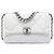 Chanel Large 19 Flap Satchel aus weißem Lammfell